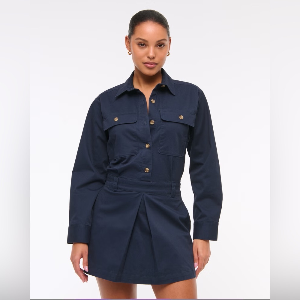 Abercrombie Utility Skort Dress in Navy Dark Indigo